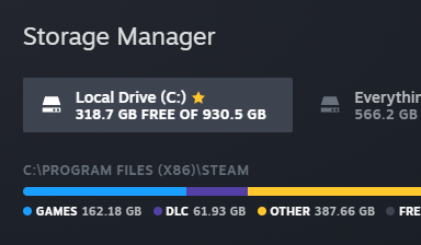 steam storage manager